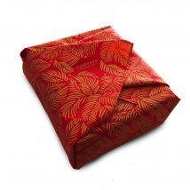 Carédeau Papier Cadeau Réutilisable Collection Monochrome Coton Recyclé Furoshiki 100% Coton : Sous Les Étoiles (taillem) 55x55 Cm En Rouge Bordeau