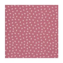 Tissu Coton Double Gaze Imprimé Brindilles Rose Vendu Au Mètre - Distrifil