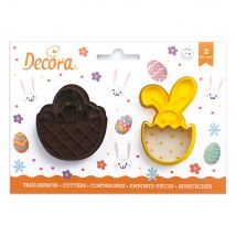 Emportes Pièces Lapin Et Panier - Decoraparty