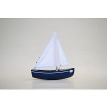 Le Sloop Bleu Marine -bateau En Bois 21cm - Maison Tirot