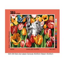 Canevas Seg Canevas Dans Les Tulipes 40x50 Cm