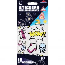 18 Stickers Rétro-réfléchissants - Motifs Ados - Résistants Et Imperméables - Global Gift