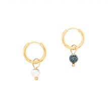 Boucles D'Oreilles Créoles Serena En Pierres Agate Arbre - Sloya