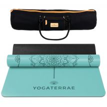 Tapis De Yoga Vert Antidérapant Éco-durable Pu-caoutchouc Naturel Mandala Premium 183x68x0,4cm + Sac - YOGATERRAE