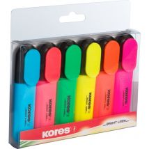 Etui De 6 Surligneurs Bright Liner - Pointe Biseautée - Kores