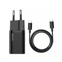 Baseus Chargeur Secteur Usb-c 25w Avec Câble Usb-c/usb-c Noir