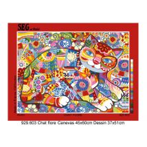 Canevas Antique Chat Flore 45x60cm - SEG