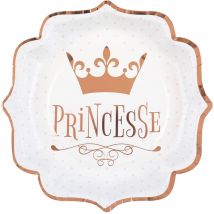 10 Assiettes Princesse Rose Gold - Santex