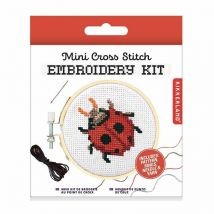 Kit De Broderie - Mini - Dessin Coccinelle - Ø 8cm - Kikkerland