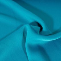 Tissu Crêpe Satin Mat Bleu Canard - Au Mètre - Craftine