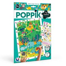 Poster Créatif + 150 Stickers La Jungle (3-6 Ans) - Poppik