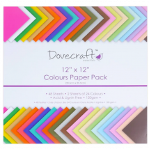 Pochette De 48 Feuilles Unies 30,5cm X 30,5cm Dovecraft Scrapbooking