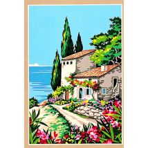 Canevas Antique Maison En Bord De Mer 30x40cm - SEG