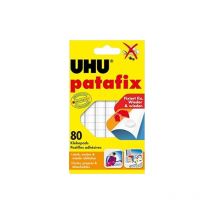 Uhu 80 Patafix Pastilles Adhésives Repositionnables Décollables Blanc -