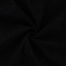 Tissu Coton Brodé Cachemire Sur Fond Noir - Au Mètre - Craftine