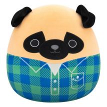Squishmallows - Peluche Brown Pug In Green And Blue Flannel Shirt Prince 30 Cm - Jazwares