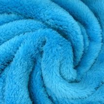 Tissu Doudou Uni Bleu Turquoise Au Mètre - Craftine