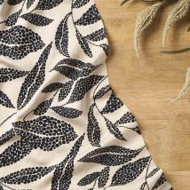 Tissu Viscose Texturé Craftine Box Vegetal Dots Beige Nacré