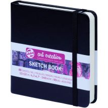 Carnet Croquis 12x12 Cm - 80 Feuilles - 140g - Noir - Royal Talens