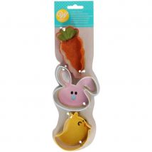 Wilton Set 3 Emporte-pièces Pâques - Carotte/lapin/poussin - CakeSupplies