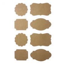 32 Stickers Etiquettes Vierges Kraft Ht.30 - Graine Creative