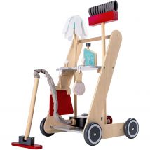 Chariots De Nettoyage En Bois Pour Enfants Avec Balais, Aspirateur Et Accessoires - Bayer Chic 2000