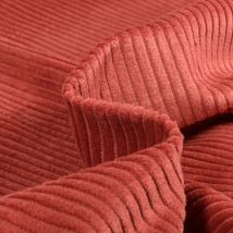 Tissu Velours Grosses Côtes Terracotta - Au Mètre - Craftine