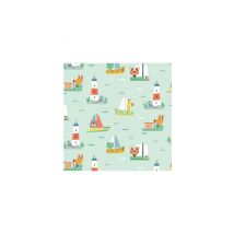 Tissu Coton Dashwood Summer Fun Marins 006 Vert Vendu Au Mètre