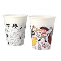 6 Gobelets Pirate Color - Recyclable - Annikids