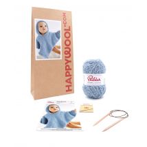 Kit Tricot Poncho Layette Benjamin Azur 6m - Phildar