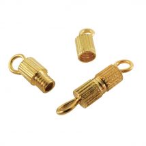 Sachet De 4 Fermoirs Cylindriques Coloris Or - Graine Creative
