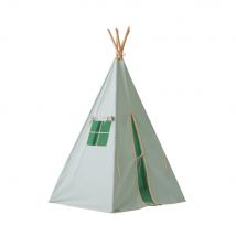 Tente Tipi Avec Pompoms Et Tapis Vert Menthe - Moi Mili