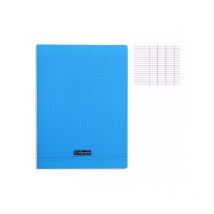 Cahier - A4 (21x29,7cm) - Grands Carreaux - 48 Pages - Polypro - Sans Spirale - Bleu - Clairefontaine
