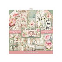Pochette De 10 Feuilles Recto Verso House Of Roses Stamperia Scrapbooking