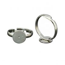 10 Bagues Enfant Réglables Metal Argente 15 Mm - Plateau Fimo - Creation Bijoux Perles - La boutique de Karine