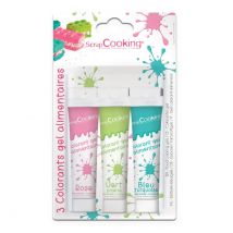 Lot Color'gels X3 Vert Clair/ Rose/ Turquoise - Scrapcooking