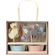 Kit 24 Caissettes Et Déco Chat Pastel - Meri Meri