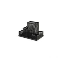 Organiseur De Bureau - 4 Compartiments - Métal - Noir - Pour Le Bureau - Atoutbois