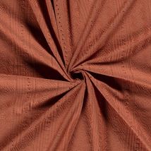Tissu Voile De Coton Brodé Abstrait Brique - Au Mètre - Craftine