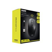 Port Connect Souris Sans Fil 2.4 Ghz Usb-a & Usb-c Silent Silencieux Noire - Port Designs