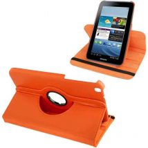 Housse Samsung Galaxy Tab 3 8' T3100 Mode Portrait Paysage Rotation 360° Orange Yonis - Yonis