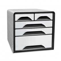 Bloc De Classement 5 Tiroirs Panachés Smoove Blanc Et Noir - Cep - Cep