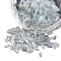500 Perles De Rocaille Tube Transparent Reflets Multicolores 5 Mm Diamètre 1,8 Mm - Création Bijoux - La boutique de Karine