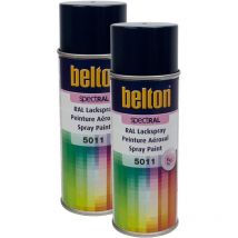 2 Bombes De Peinture Belton Spectral Ral5011 Bleu Acier 400ml