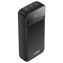 Max Excell Batterie De Secours 20000mah Usb-c Pd 20w / 2 Usb 22.5w Avec Écran Lcd Noir