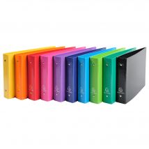 Classeur Rigide Rembordé Pour Fiches Bristol 125x200mm 2 Anneaux 25mm Iderama - Couleurs Assorties - X 10 - Exacompta
