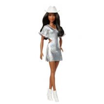 Poupée Fashionistas Robe Argentée Avec Chapeau De Cowboy - Hyt95 - Barbie