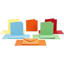 Cartes 15 X 15 Cm Et Enveloppes - Assortiment De Couleurs - 50 Sets - CC Hobby