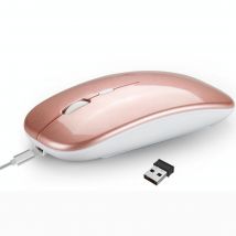 Souris Bluetooth Sans Fil Rechargeable Ultra Fine Et Silencieuse Or Rose Yonis - Yonis