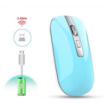 Souris Sans Fil Rechargeable Silencieuse Haute Résolution Pour Bureau Et Gaming Bleu Yonis - Yonis